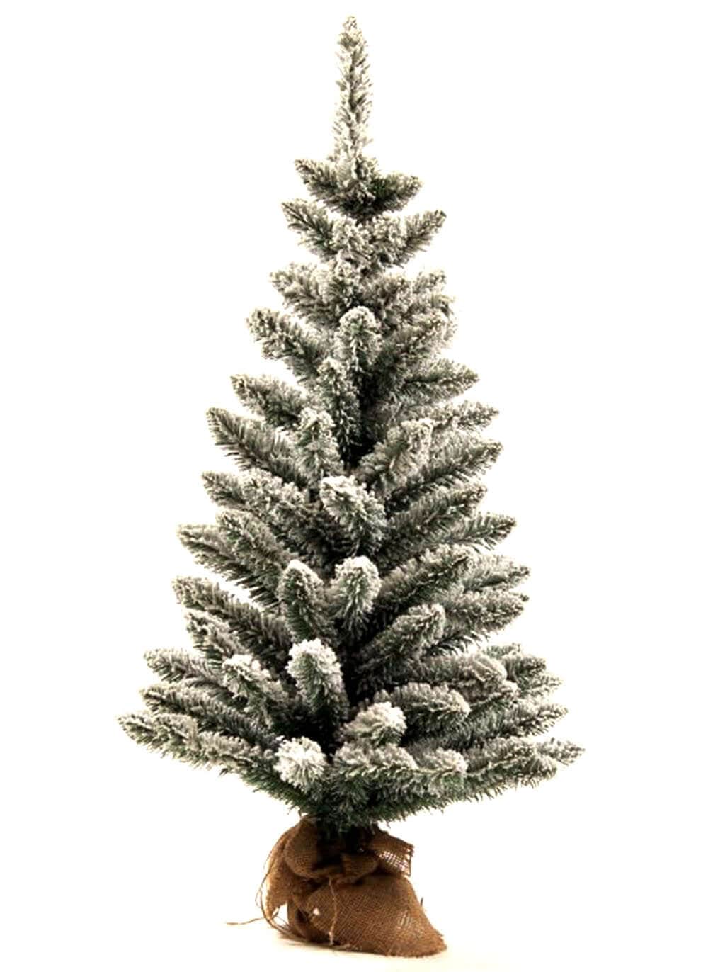 Árvore de Natal artificial de mesa King Flock® de 3 pés com 50 luzes LED brancas quentes
