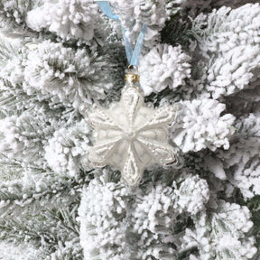 Enfeite de vidro em forma de floco de neve (pacote com 4)