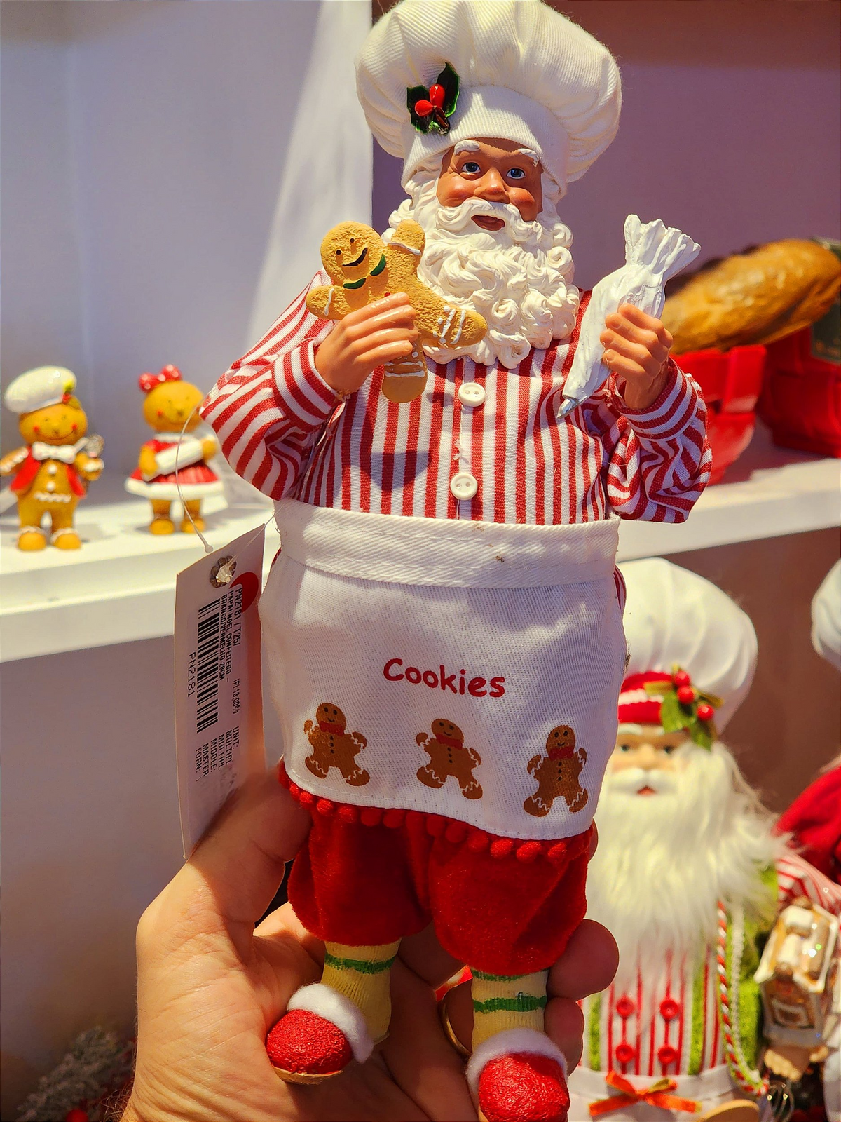 Papai Noel colecionável cozinheiro Cookies 28cm